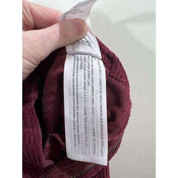 Hollister Women’s Pleated Corduroy Pants Size 27 S Burgundy Grandpacore Preppy - Picture 4 of 8